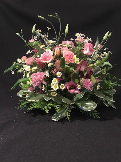 Funeral Posy pink and cream