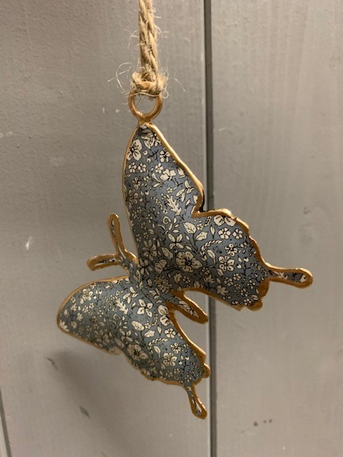 Metal butterfly blue
