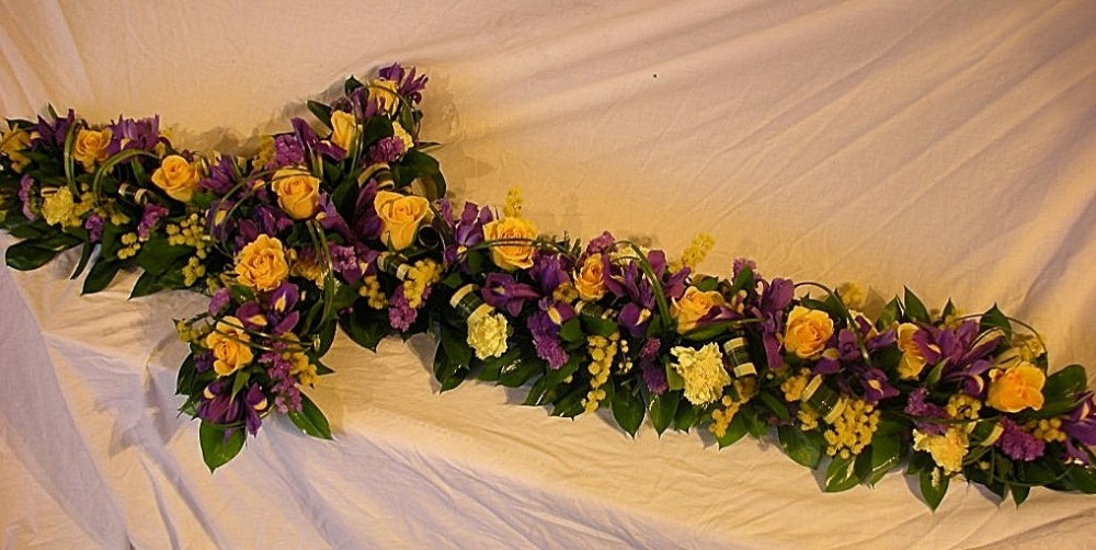 Mixed Flower Funeral Cross