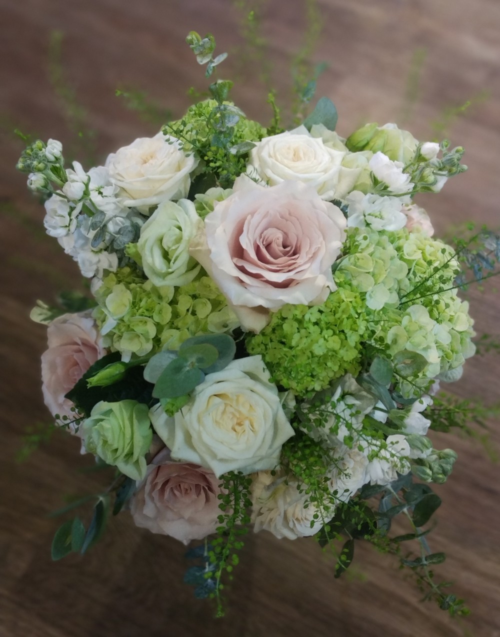 Bridal Bouquet Soft Pinks, cream and greens
