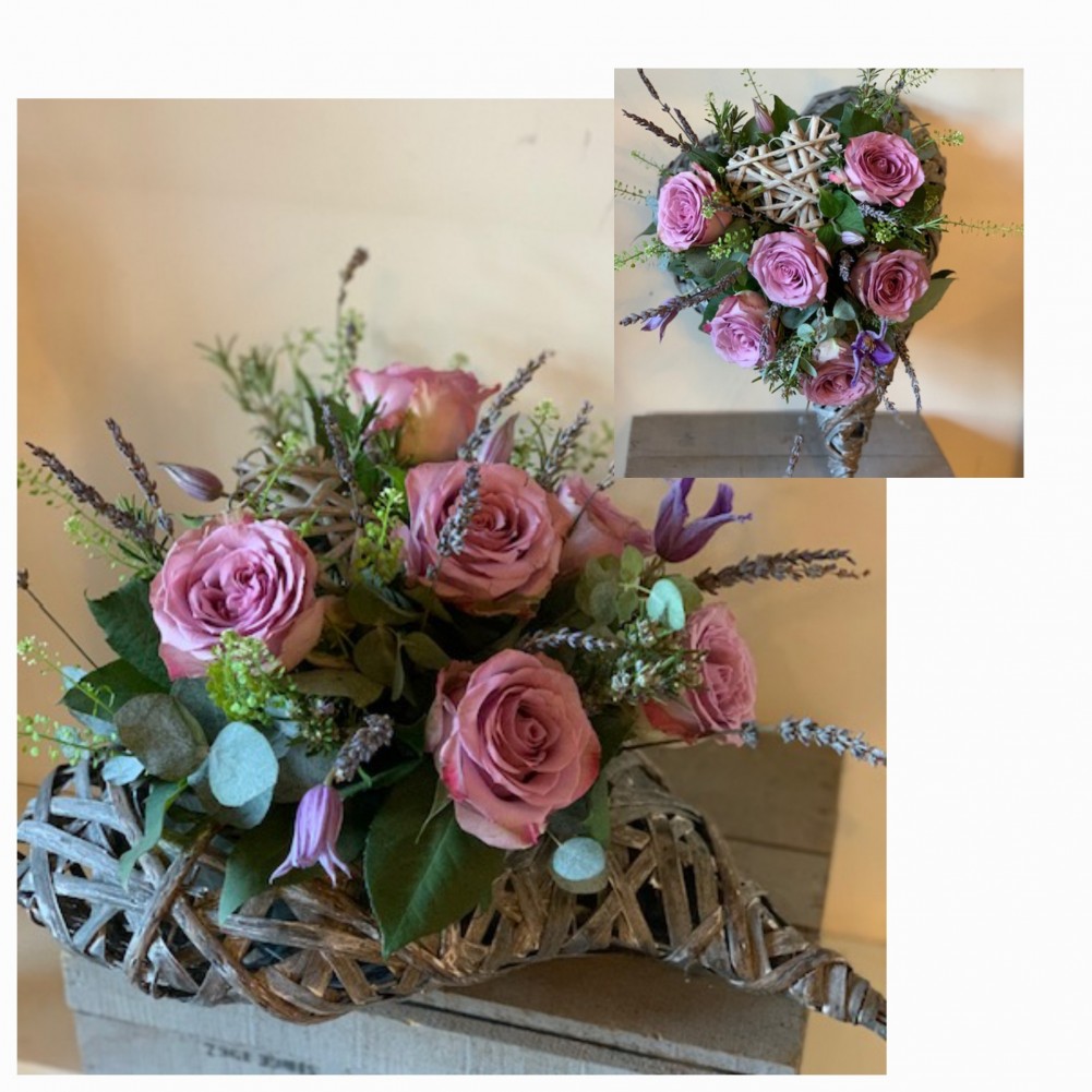 Rustic Grey Heart Arrangement