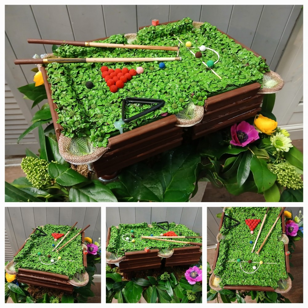 Snooker table funeral tribute